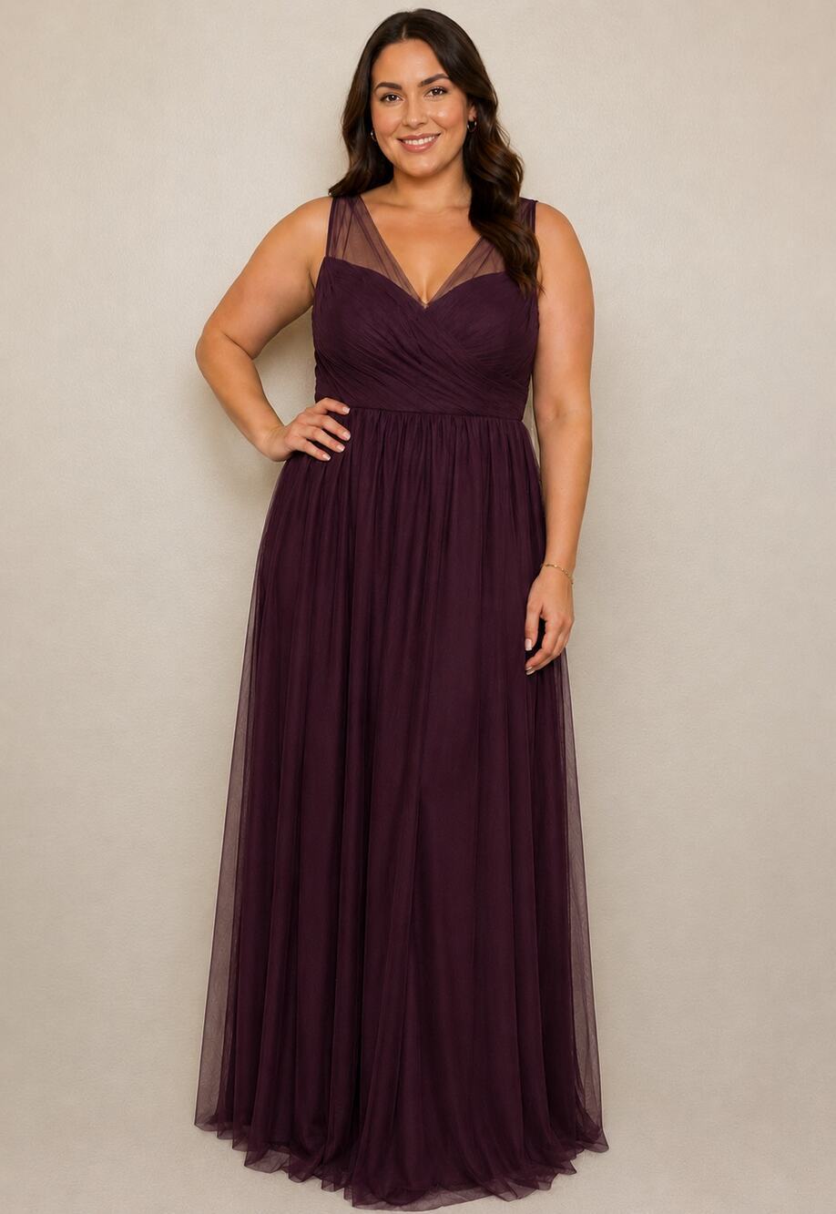 Unique Vintage Maxi Dress Sz 10 Formal Occasion Dark Plum Mesh Sweetheart